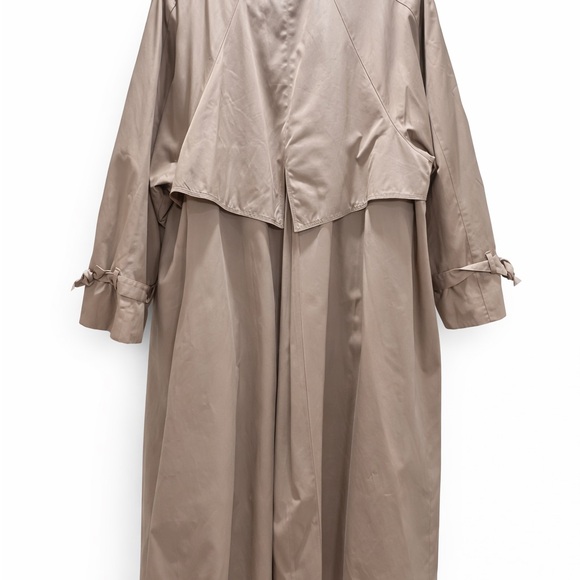 Vintage London Fog Towne Trench Coat Beige Tan 18.5 Petite Long Y2K - Picture 2 of 7